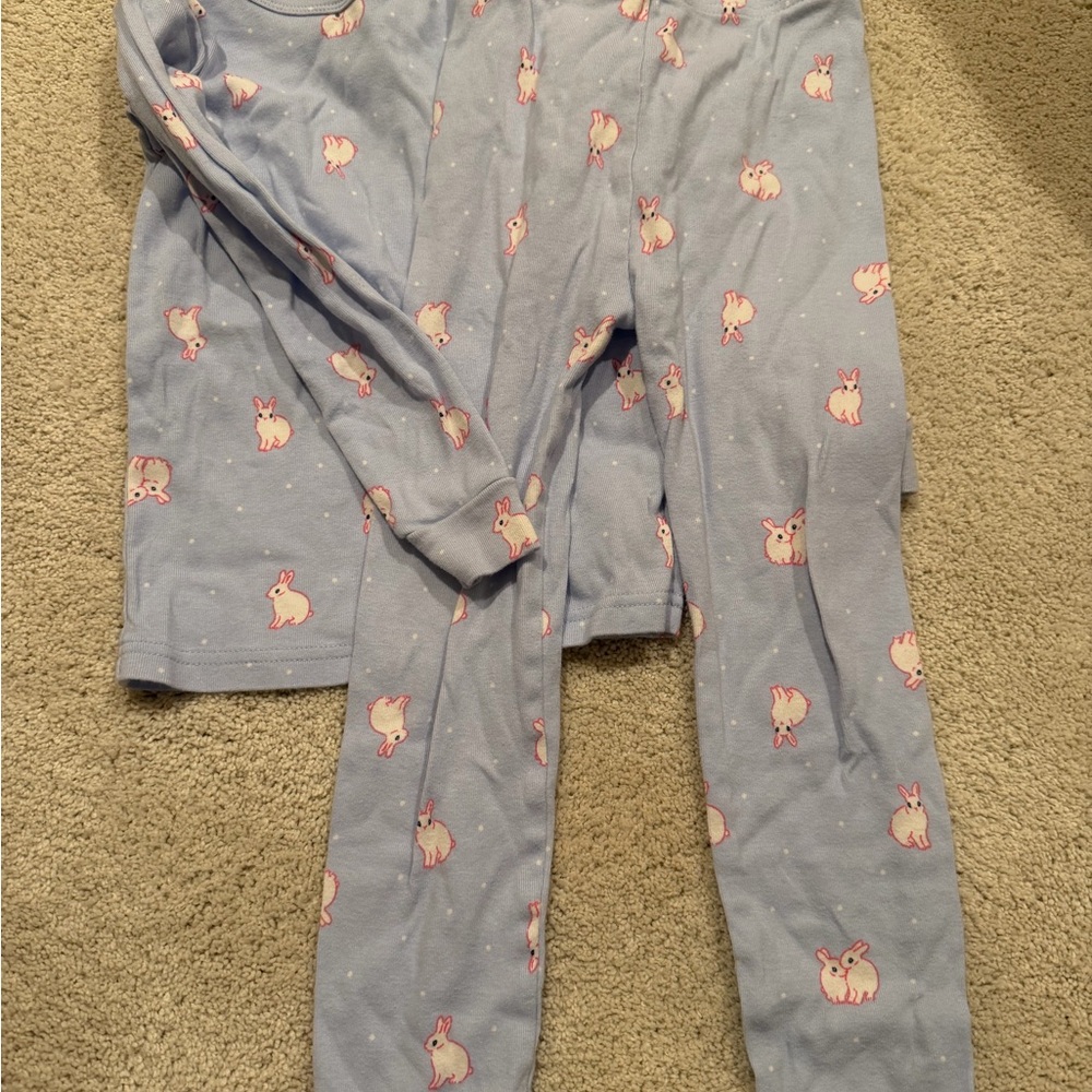 Blue Bunny Print Kids Pajamas